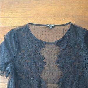 Express Sheer Black Lace Blouse